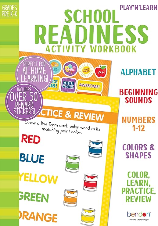 Amazon.com: Bendon Preschool 128 Page Workbook 49806: Toys & Games