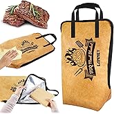 LANNEY BBQ Blanket for Resting Meat, 21'' Reusable Grilling Insulated Meat Resting Bag with Wide Mouth for Brisket Turkey Pork Shoulder Beef Men Dad Christmas Stocking Stuffers Gift Smoker Accessories