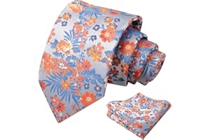 Alizeal Mens 3.15 Inch Fresh Elegant Floral Tie Set Modern Necktie for Weddings and Stylish Events