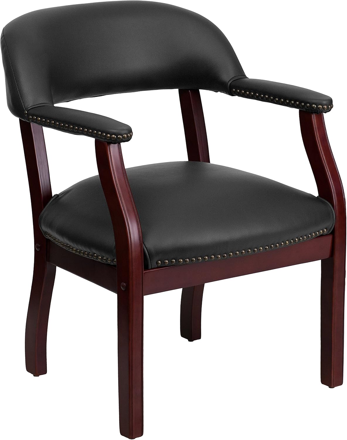 Flash Furniture Black Vinyl Luxurious Conference Chair with Accent Nail Trim