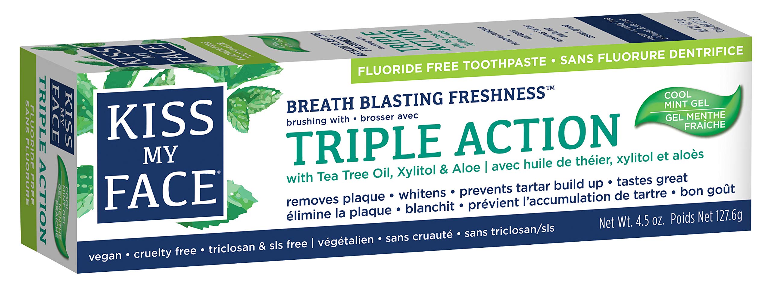 Kiss My Face Triple Action Toothpaste, Fluoride Free