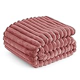 Bedsure GentleSoft Brick Dust Fleece Throw Blanket