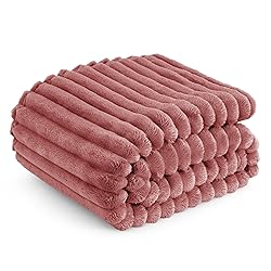 Bedsure GentleSoft Brick Dust Fleece Throw Blanket