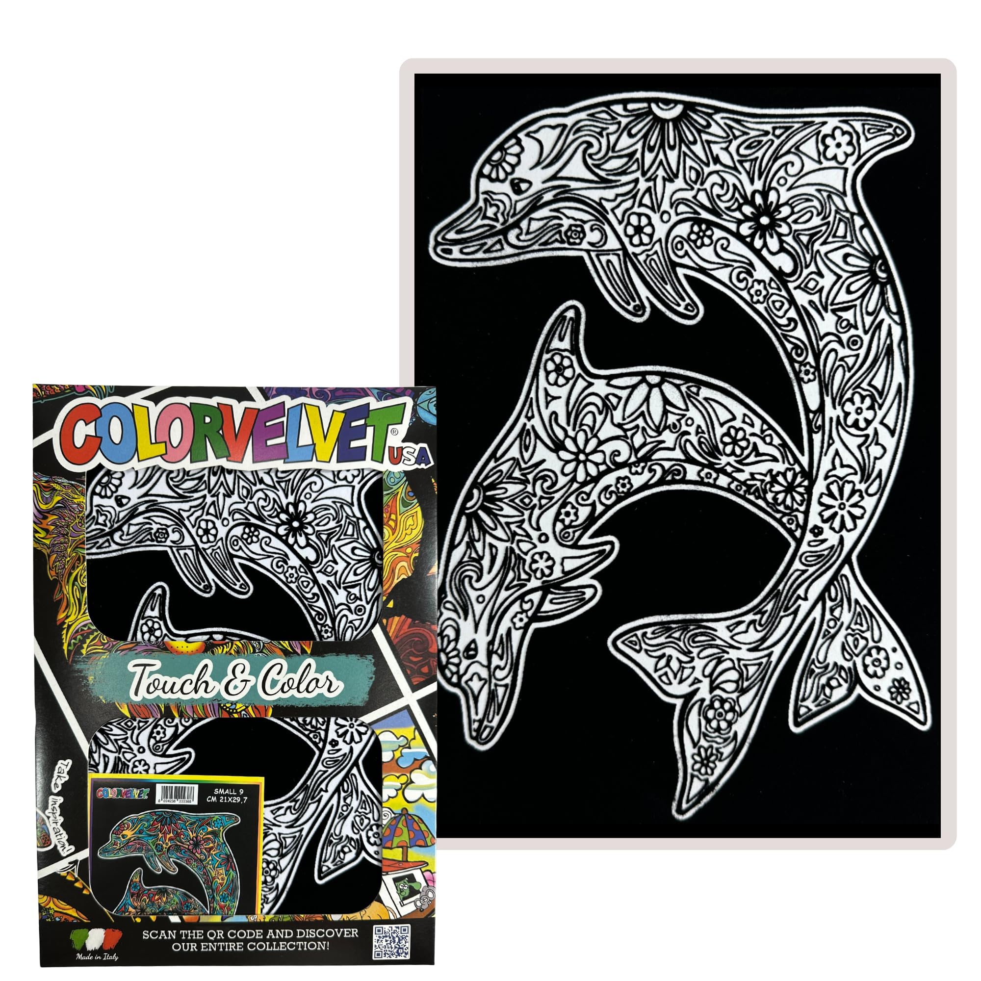 Colorvelvet Hawai Dolphins Small Size Picture 21 X 29.7Cm-Made In Italy