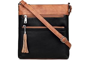 MASINTOR Crossbody Purses for Women, Multi Pocket Casual Crossbody Bag, Adjustable Strap Shoulder Bag with Tassel