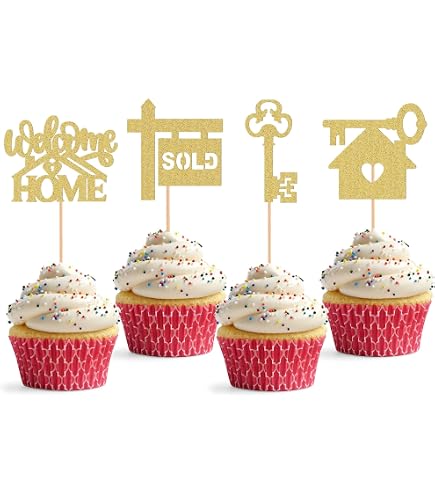 Gyufise Confezione da 24 topper per cupcake Sweet Home