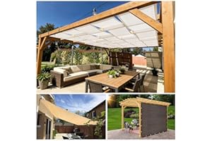 Waterproof Sun Shade Sail Canopy Awning, 1.6' x 20' UPF50+ 95% UV Blockage, Water Resistant, White Sunblock Shade Cloth Net O