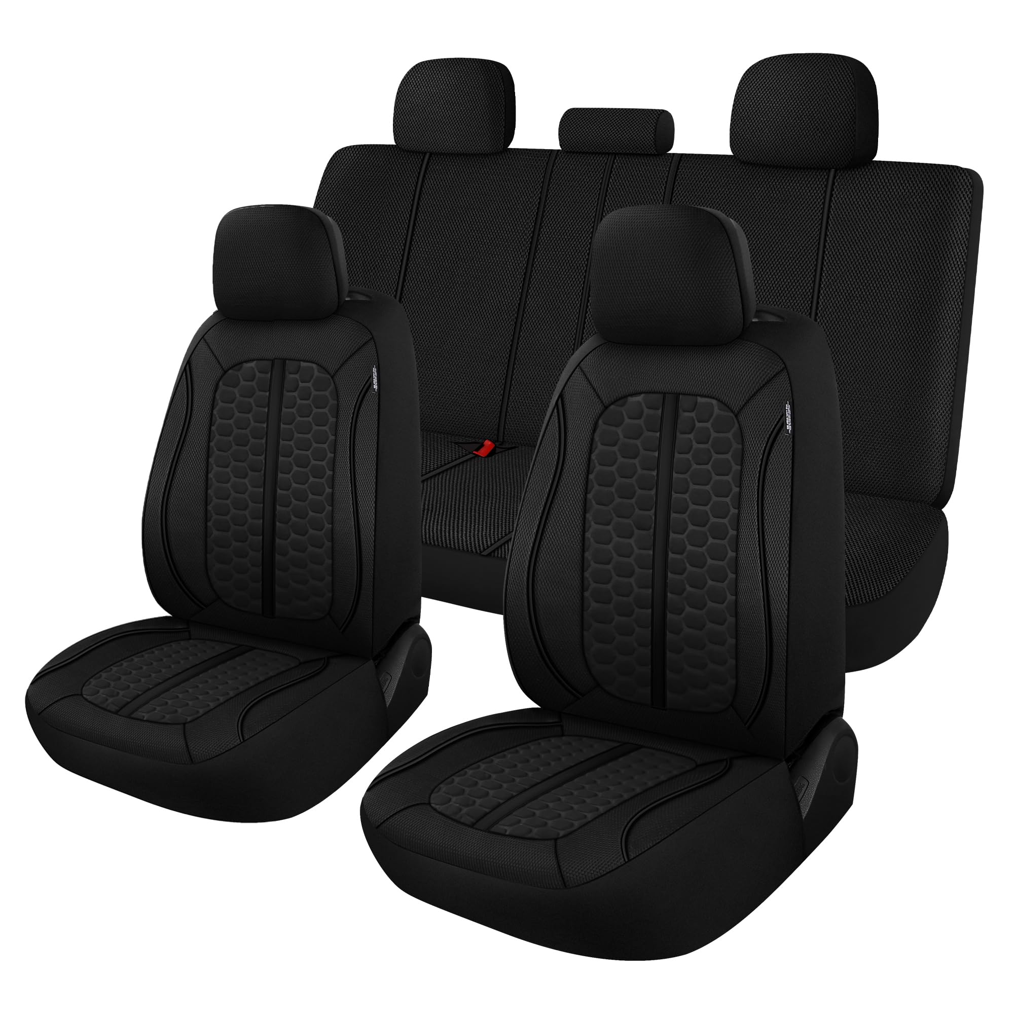 Photo 1 of Kaisaatti Breathable Premium Car Seat Covers Full Set?3D Air-Mesh Seat Covers for Cars?Comfortable Safety Airbag Compatible?Universal for Most Cars Sedan Truck SUV(Black)