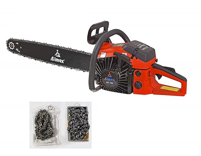 Aimex Powerful Petrol 58CC 2-Stoke Air Cooled Chain Saw, 22-inch, Red