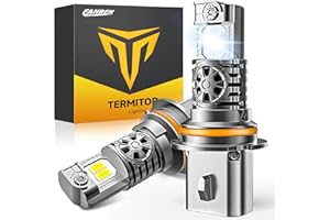 Termitor Latest 9007/HB5 Light Bulbs Hi/Low Beam, 50000LM 1000% Super Brightness, 70000+ Hours Service Life, 6500K Cool White, 1:1 Halogen Size Replacement Fog Light Bulbs, Plug N Play, Pack of 2