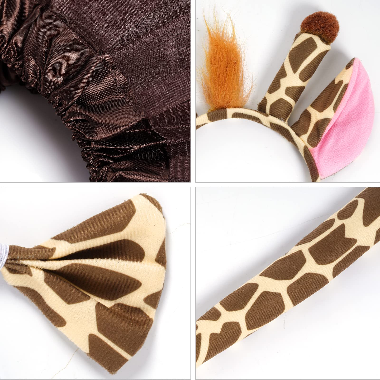 Marrywindix Khaki Giraffe Costume Tutu Set Animal Fancy Dress Costume Kit Halloween Party Dress Up Accessories