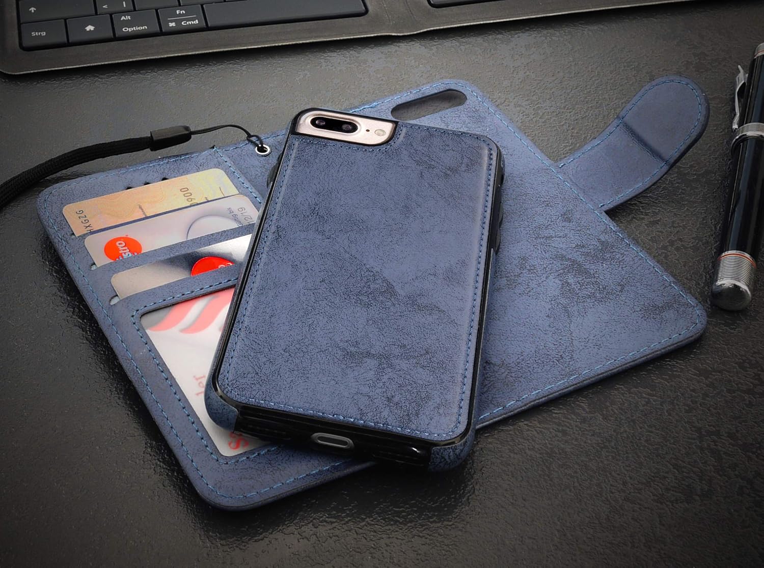 MyGadget Funda Flip Case con Tapa 2 en 1 para Apple iPhone 7 Plus ...