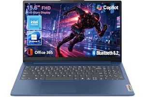 Lenovo 15.6" FHD Essential Laptop, Intel Processor, 8GB DDR5, 128GB Storage | 1TB Cloud Storage, 2026 Edition, Copilot AI, Of