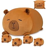 YIIQUWEN Capybara Plush, Soft Stuffed Animal Pillow Toy, Capybara Mommy with 4 Baby Plushies Family Set, Cute Birthday Gift for Kids Boys Girls Adults