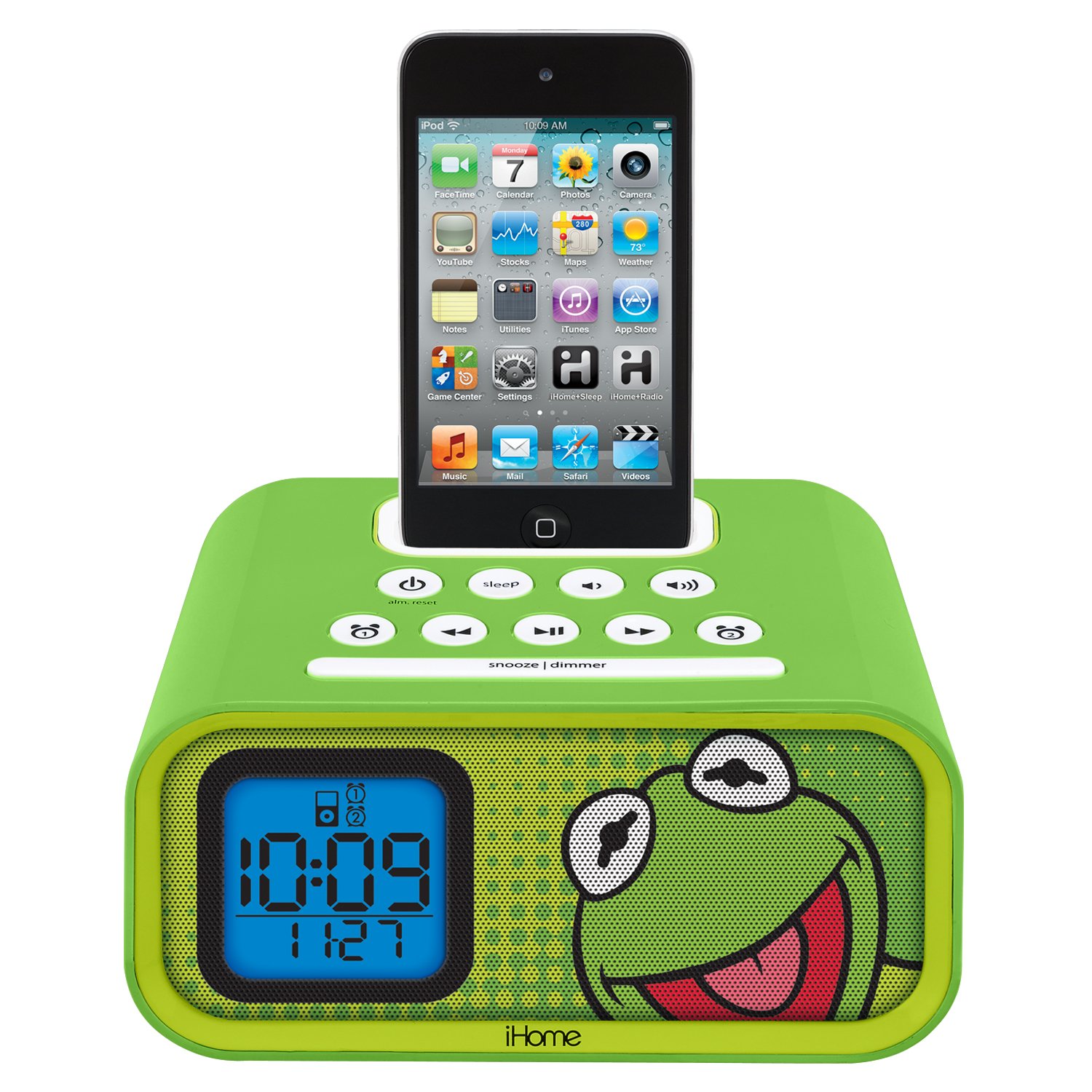 Amazon.com: Kermit the Frog Dual Alarm Clock and 30-Pin iPod Speaker Dock  (DK-H22): Home Audio & Theater