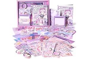 Auguro Scrapbook kit for Girls A6 Grid Kawaii notebooks Stationery Junk Journal Kit Scrapbooking Supplies kit Craft DIY Gift for Adult Teen Girl Cute Bullet Journal