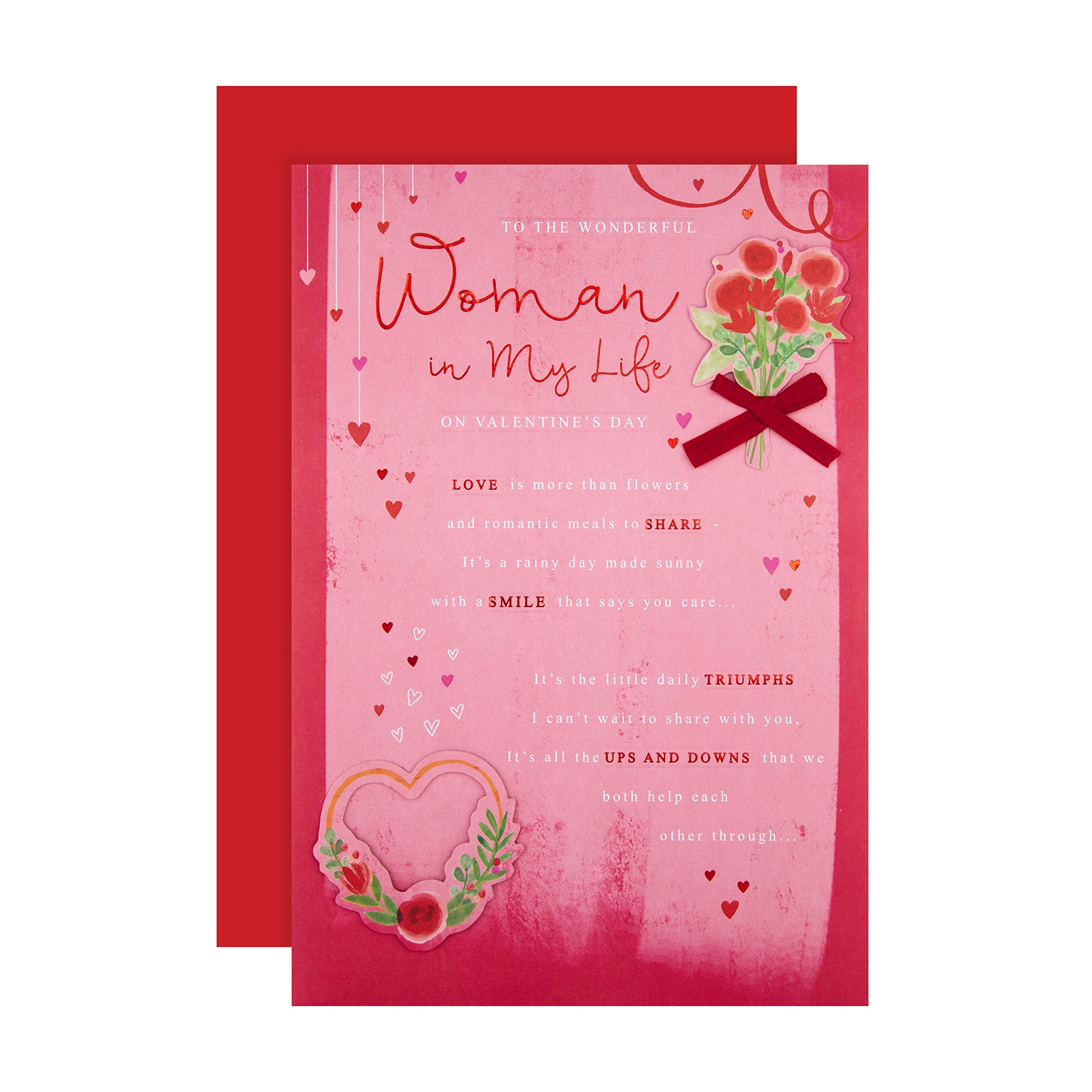 Hallmark Valentines Day Card for the Woman in my life, Pink, Heartfelt Verse Design