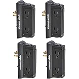 AmazonCommercial Black,4-PackMounted Wall Adapter Tap Surge Protector