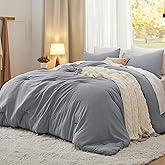 Bedsure King Comforter Set, Grey Soft Prewashed Bedding for All Seasons, 3 Pieces GentleSoft™ Bed Set, 1 Lightweight Comforter (104"x90") and 2 Pillowcases (20"x36")