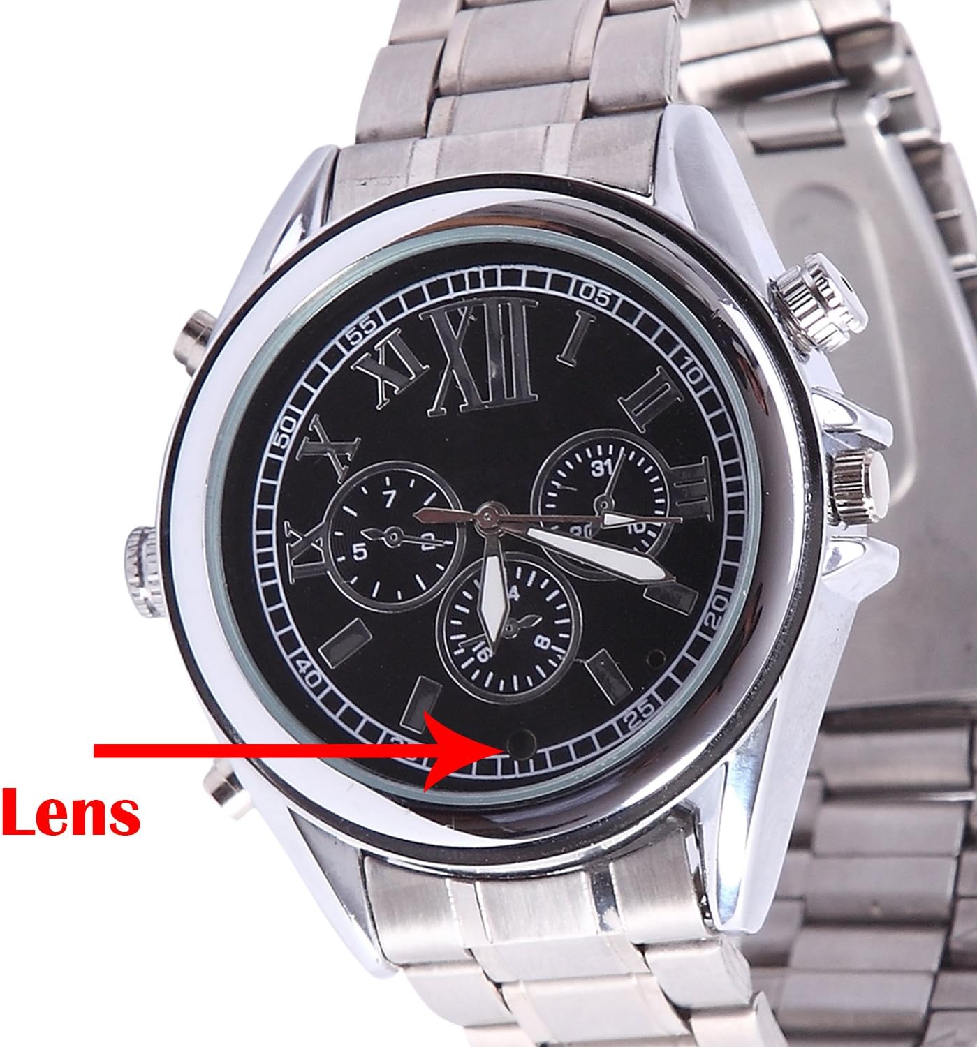 M MHB Wrist Watch Hidden Recording Camera While Recording No Light Flashes. Watch Camera Inbuild 4gb Memory.