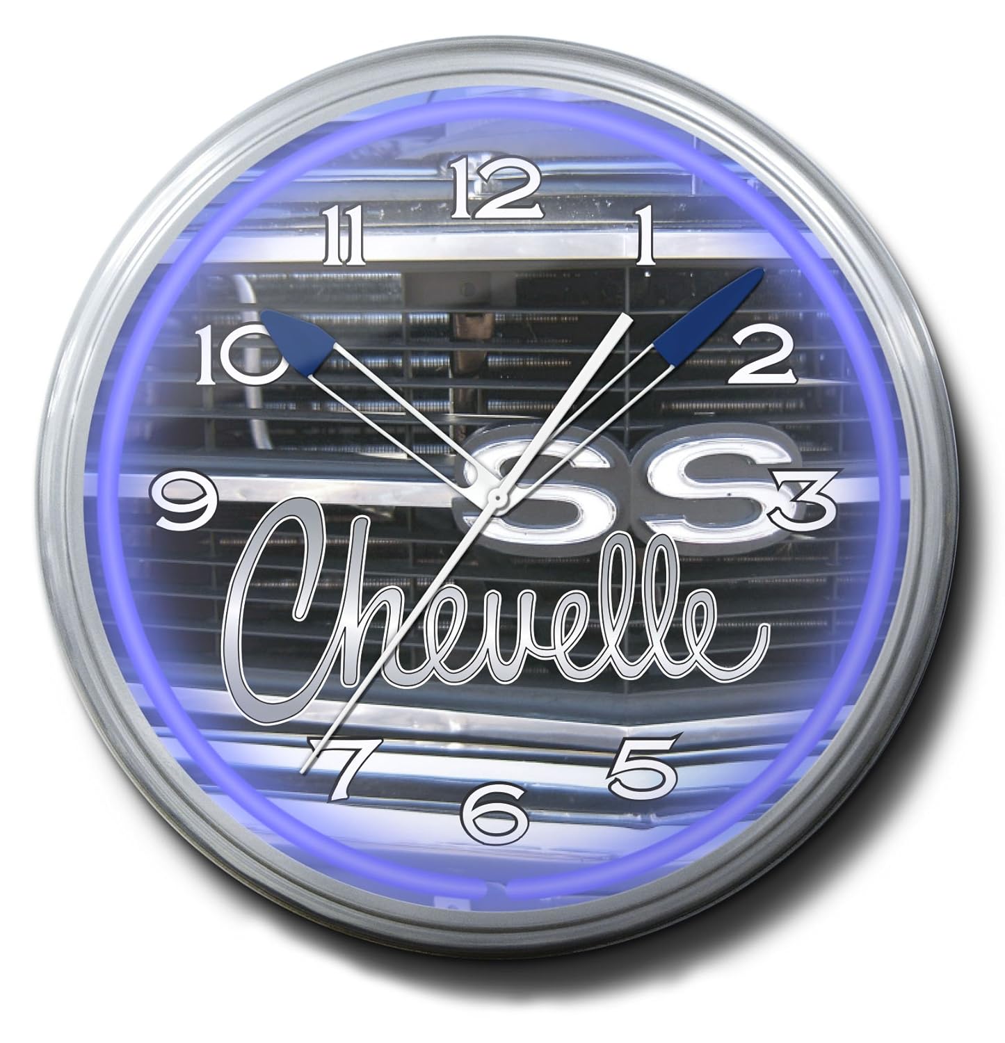 Chevelle SS Blue Chevy Chevrolet Neon Wall Clock 20" Made