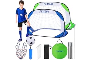 Femont Soccer Goals Set for Backyard, 4x2.5FT Portable Pop Up Soccer Nets with Carrying Bag for Indoor Outdoor Games Practice Training Great for Kids and Adults