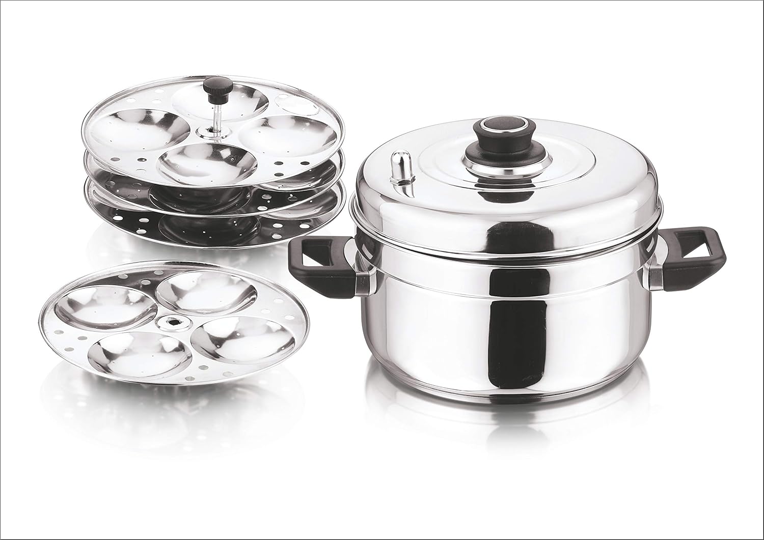 Vinod Stainless Steel Idli Maker (5-Tier (Makes 20 Idlis))