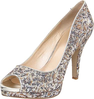 NINE WEST Women's Escher Pump – Classic Peep-Toe Heels With Wrapped Spike Heel & Platform – Leather Upper For A Polished, Playful Look