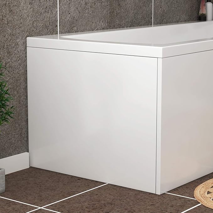 700mm LShaped Bathroom Gloss White Bath Panels Reversible Wooden Bath