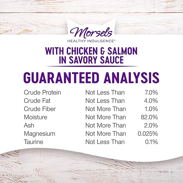 WELLNESS HEALTHLY INDULGENCE MORSELS ADULT WET CAT FOOD, NATURAL, PROTEIN-RICH, GRAIN FREE, 3 OUNCE POUCH, 24 PACK, (CHICKEN & SALMON)