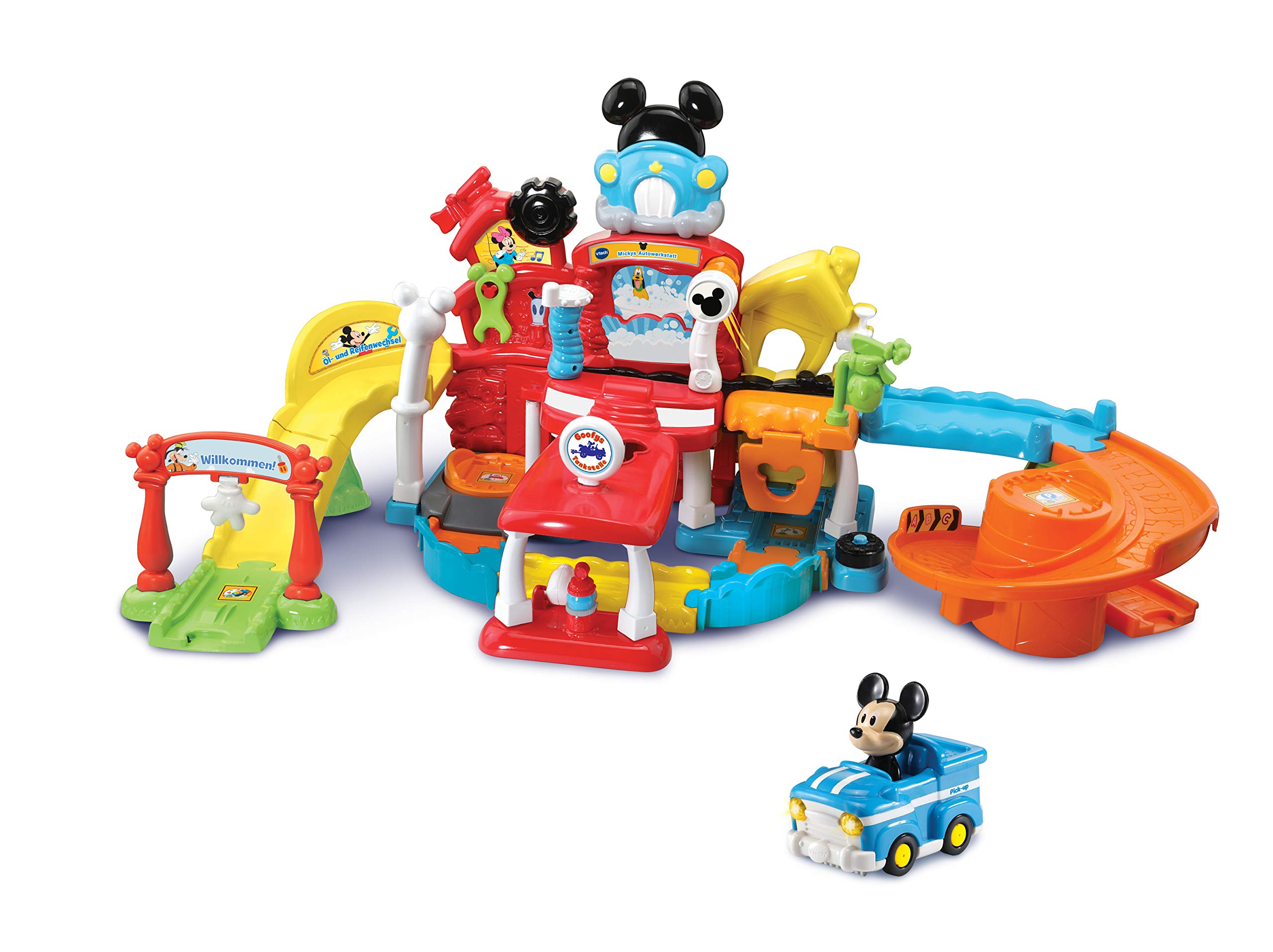 Vtech TUT TUT Baby Speedster Mickey Car Workshop - Colourful Car Workshop on Two Floors with Original Voice and Many Functions for Children from 1-5 Years