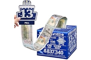 TOYEISHI 13 Happy Birthday Money Box for Cash Gift, 13th Birthday Decorations for Boys and Girls, Gifts for 13 Year Old Boy, Boy Gift Ideas, Cool Things for Teen -Blue with 100PCS Bags