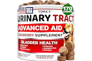 YUMA'S Dog UTI Treatment - 170 Treats - Cranberry Supplement for Dogs - Bladder Control - Urinary Tract Treatment - UTI Multivitamin - Vitamins and Supplements - Made in USA