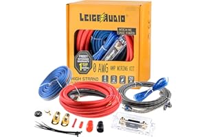 LEIGESAUDIO 0 Gauge Amp Wiring Kit Complete 0 AWG Amplifier Installation Wiring Kit - Car Subwoofer Wiring Kit Helps You Make Connections and Brings Power to Your Radio, Subwoofer and Speakers
