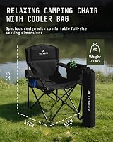 Voyager Folding Camping Chairs 2 Pack with Cooler Bag Portable 600D view 2