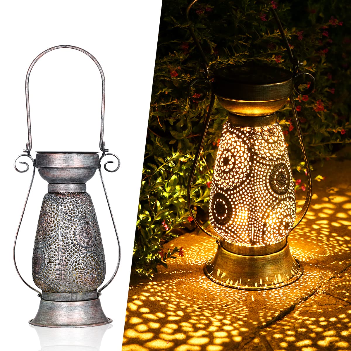 Görvitor LED Solar Lantern for Outdoors, Decorative Solar Lamp Garden Lantern IP44 Waterproof