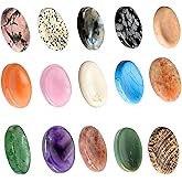 Pack of 12 Worry Stones Bulk Set – Wholesale Bulk Crystal Thumb Worry Stone for Anguish, Stress – Relaxing and Soothing Balance Stones for Meditation – Healing Stones and Crystals for Women and Men