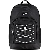 Nike 3BRAND by Russell Wilson Kids Blitz Bungee Backpack, Black/White | Padded 17-inch laptop sleeve and 2 mesh bottle pockets. Bookbag for boys, girls, sports, gym, and travel.