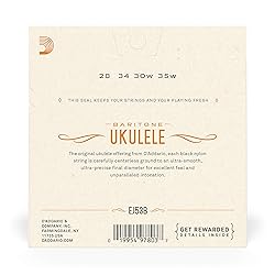 D'Addario Baritone Ukulele Strings, Black