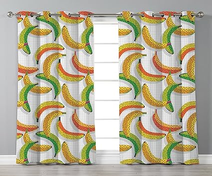 55x39 Inches Home Garden Fire Musical Note Window Treatments For