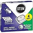 STEM Liquid Ant Baits, Kills The Queen and Colony, for Indoor Use, 4 Spill Proof Bait Stations