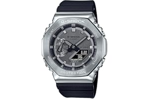 G-Shock Casio Metal Covered Octagonal Black Resin Band Watch GM2100-1A