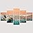 SIGNWIN 5 Panel Canvas Wall Art Aerial Beach Beach Coastal Cool Minimalism Multicolor Photography Relax/Calm for Home Decorations Ready to Hang - 60"x32"x5 Panels