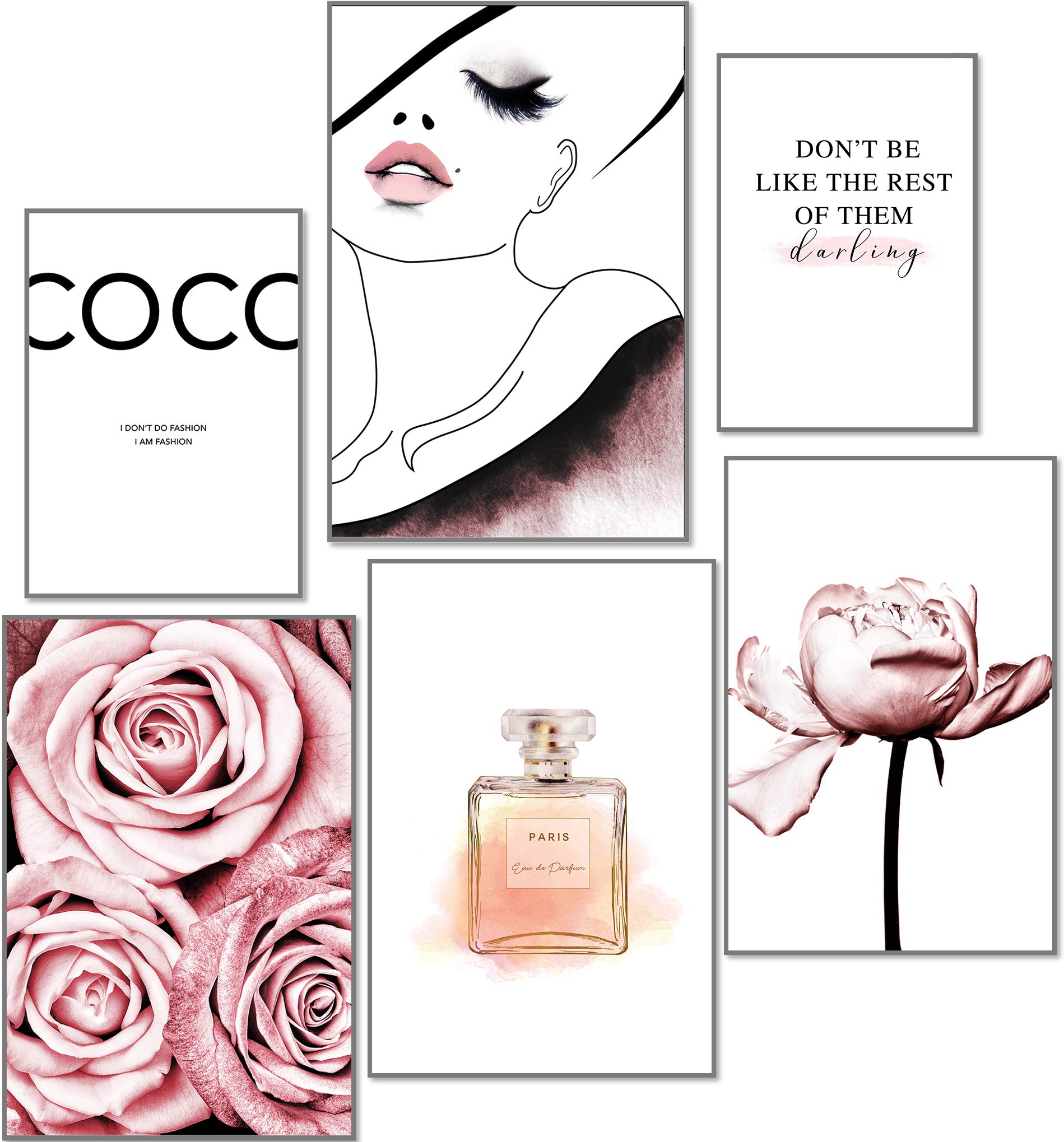 artpin® Modern Poster Set - Pictures Living Room Decoration Bedroom - Picture Wall without Frame (4 x A4 | 2 x A5) W4