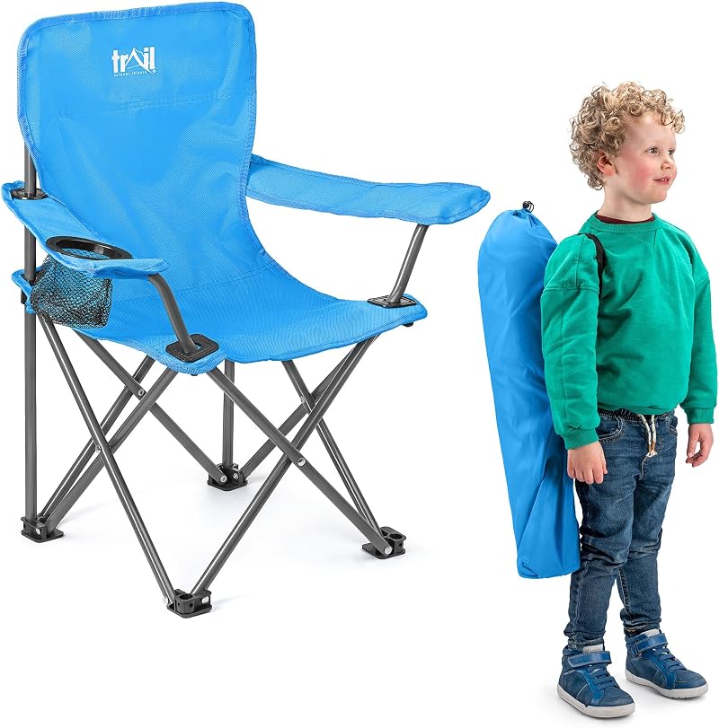 Trail Outdoor Leisure Eagle Kids Camping Chair Blue 58cm H 30cm Seat