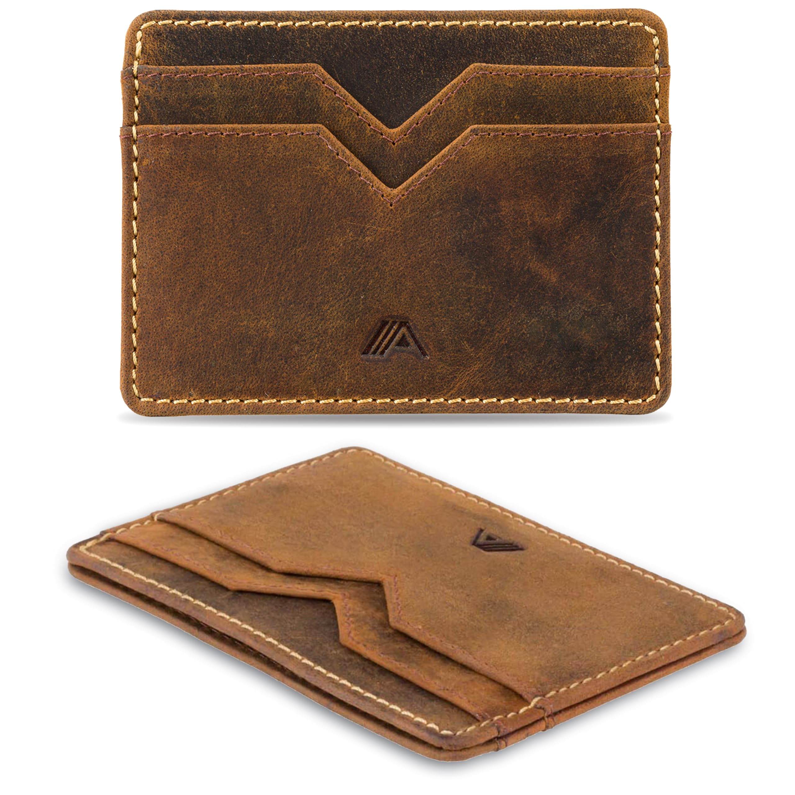 Yaiba Slim Leather Card Holder - Minimalist Front Pocket Wallet