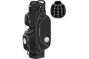 Shopsource Golf Cart Bag, 15 Way Top Lightweight Golf Bag, Golf Club Cart Bags for Men Women with Full-Length Dividers, Dedicated Putter Well, Rain Cover Black and Red