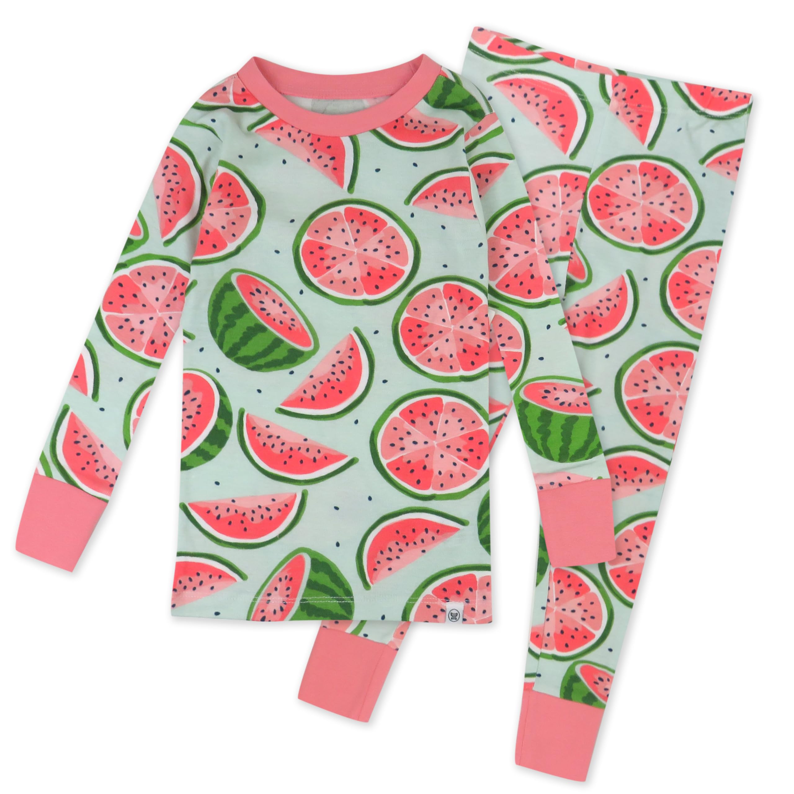Photo 1 of HonestBaby 2-pack Sleep and Play Footed Pajamas One-piece Sleeper Jumpsuit Zip-front Pjs Organic Cotton for Baby Boys, Unisex, Watermelon Oasis, 3T