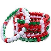 FROG SAC 6 Beaded Bracelets for Girls, Silicone Bracelet Pack for Kids, Cute Bead Bracelets, VSCO Girl Birthday Party Favors for Teens
