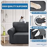 XINEAGE 3 Seater High Stretch Jacquard Slipcover Dark Gray view 4
